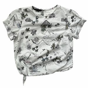 Zara cropped graphic shirt